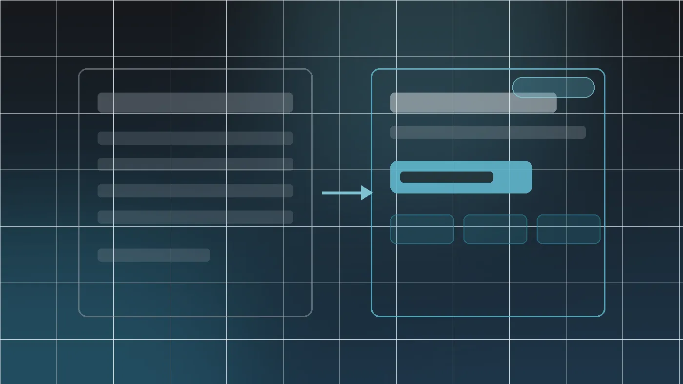 Dos wireframes de página comparados: a la izquierda una página folleto sin acción, a la derecha la misma página con teléfono visible, botón de acción claro y elementos de confianza
