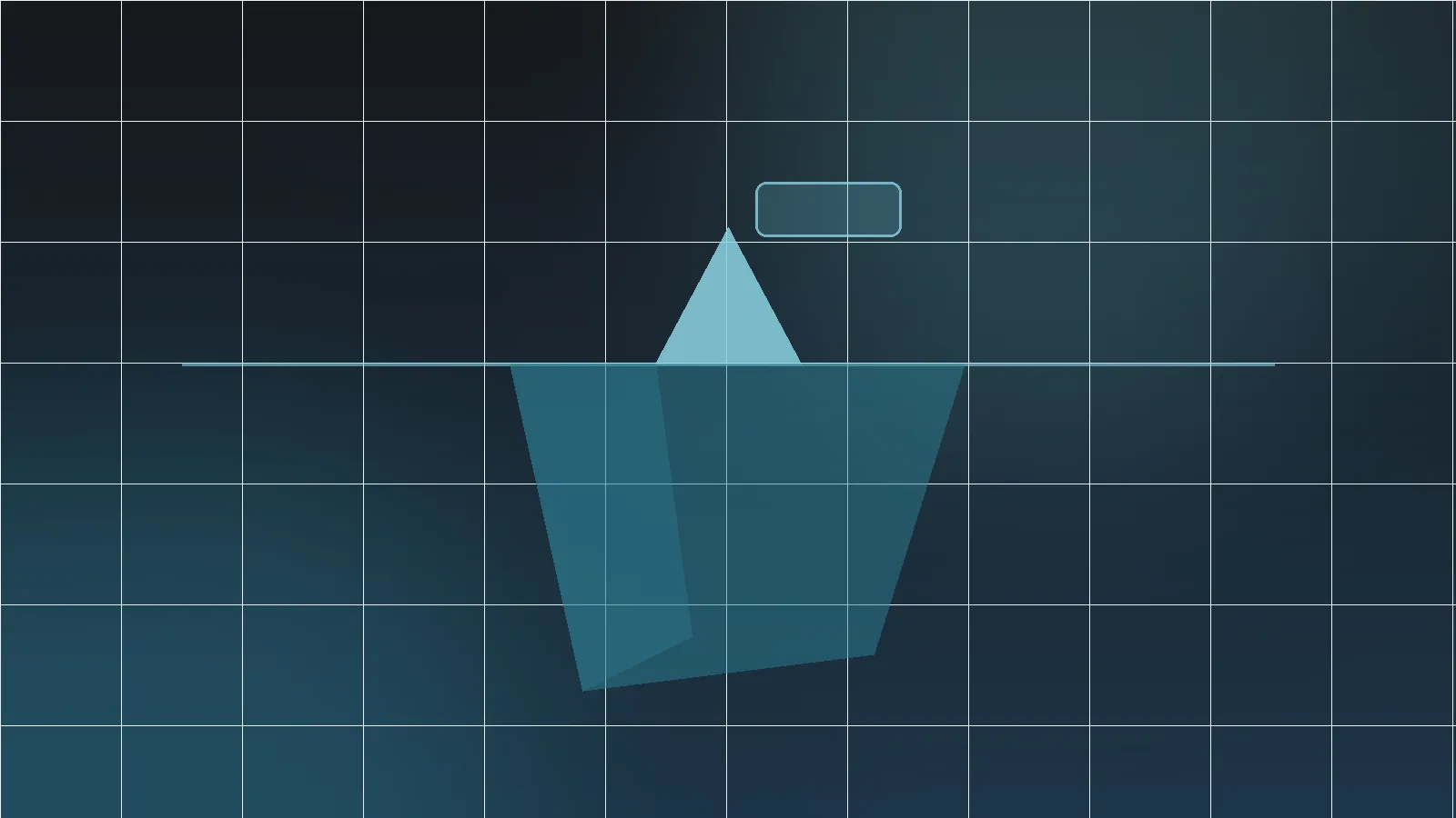 Motif d'iceberg — la pointe visible du prix au-dessus de la ligne d'eau, la grande masse des coûts en dessous